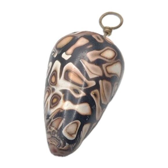 Gorgeous Banded Agate Natural Ocean Jasper Teardrop Pendant 1.25" 7g Brown Tan - Picture 4 of 10